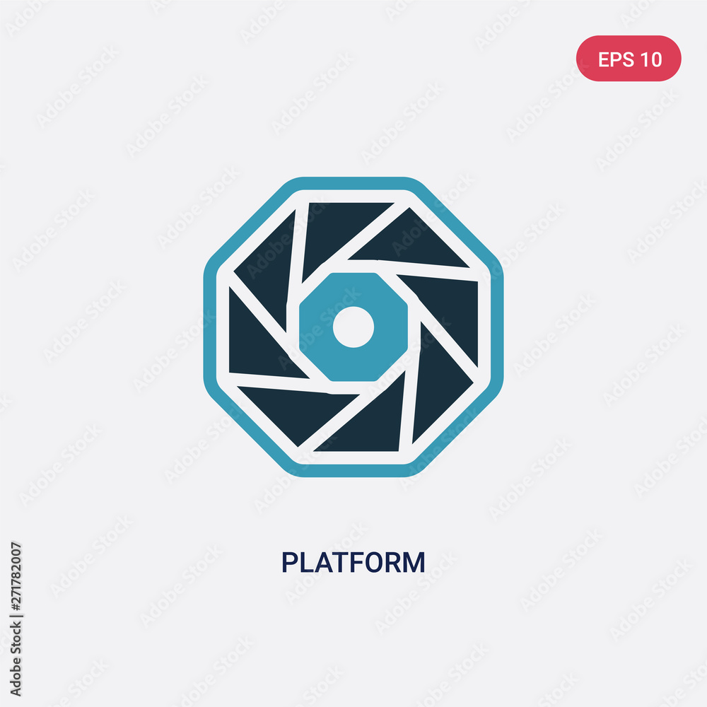 Poster two color platform vector icon from logo concept. isolated blue platform vector sign symbol can be u