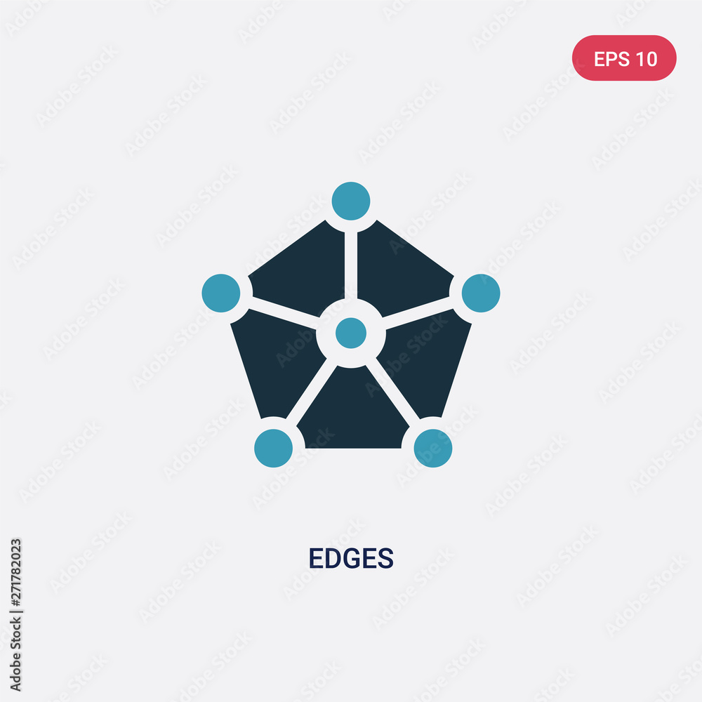 Poster two color edges vector icon from logo concept. isolated blue edges vector sign symbol can be use for