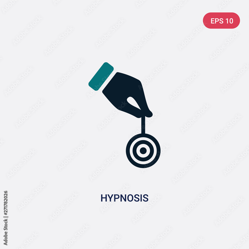 Poster two color hypnosis vector icon from magic concept. isolated blue hypnosis vector sign symbol can be 