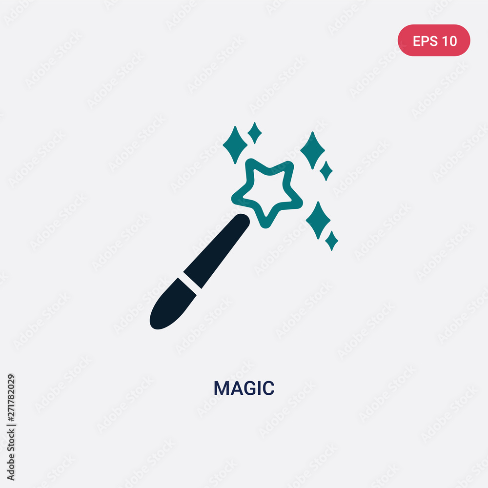 Poster two color magic vector icon from concept. isolated blue magic vector sign symbol can be use for web,