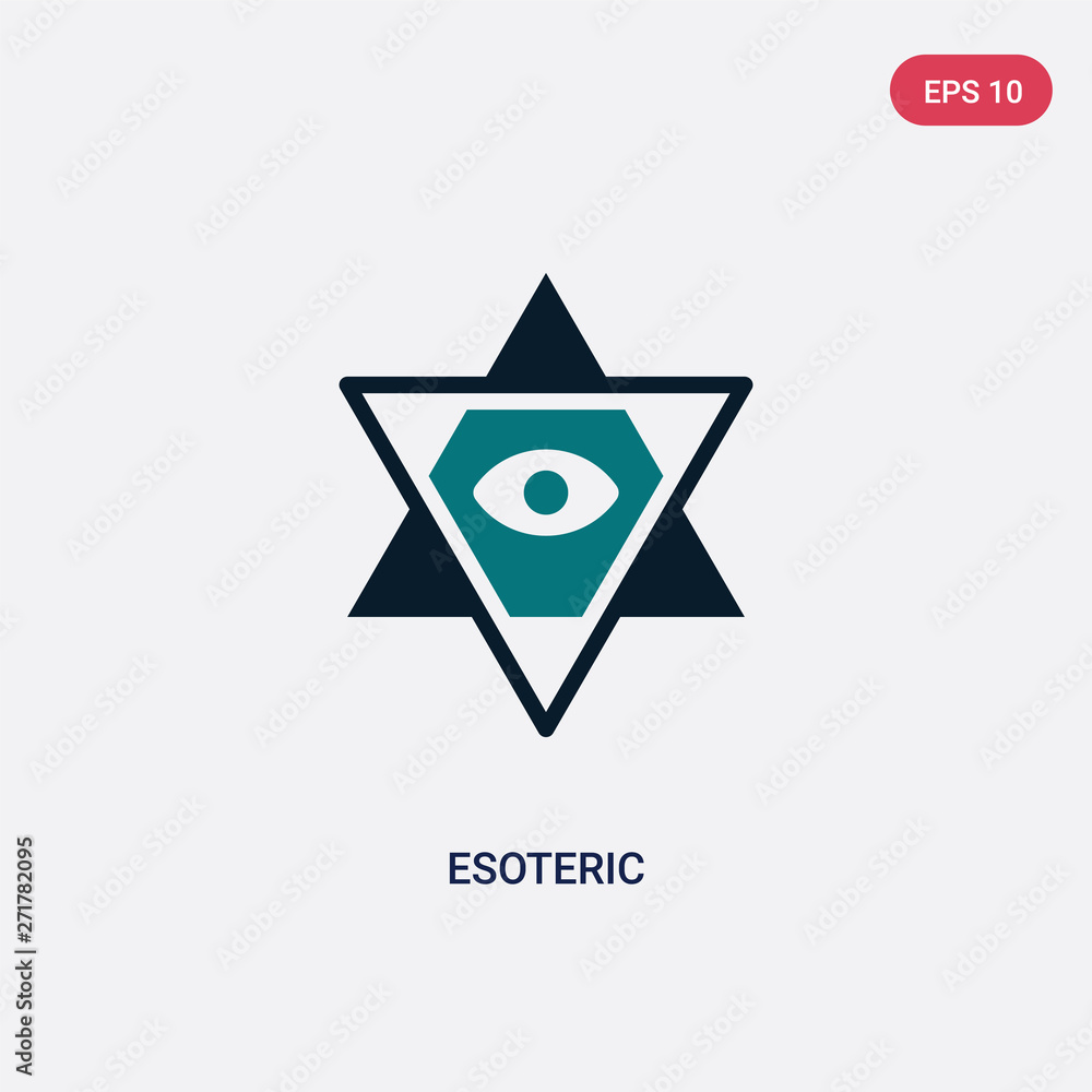Poster two color esoteric vector icon from magic concept. isolated blue esoteric vector sign symbol can be 