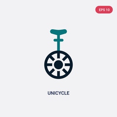 two color unicycle vector icon from magic concept. isolated blue unicycle vector sign symbol can be use for web, mobile and logo. eps 10