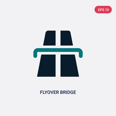 two color flyover bridge vector icon from maps and flags concept. isolated blue flyover bridge vector sign symbol can be use for web, mobile and logo. eps 10