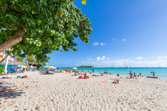 View of Phare Du Gosier from La Datcha Beach, Pointe-a-Pitre, Guadeloupe, French Antilles