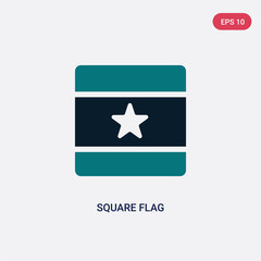 two color square flag vector icon from maps and flags concept. isolated blue square flag vector sign symbol can be use for web, mobile and logo. eps 10