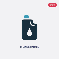 two color change car oil vector icon from mechanicons concept. isolated blue change car oil vector sign symbol can be use for web, mobile and logo. eps 10