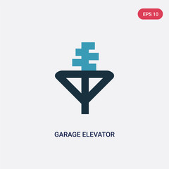 Obraz premium two color garage elevator vector icon from mechanicons concept. isolated blue garage elevator vector sign symbol can be use for web, mobile and logo. eps 10