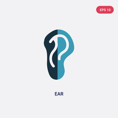 two color ear vector icon from medical concept. isolated blue ear vector sign symbol can be use for web, mobile and logo. eps 10