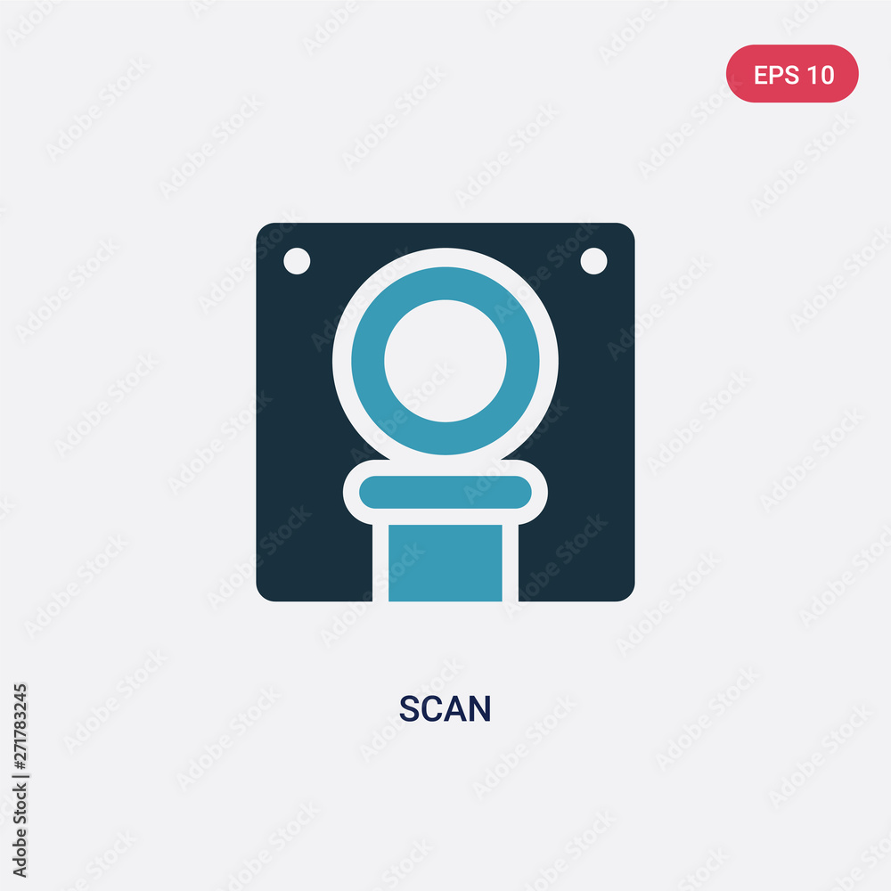 Poster two color scan vector icon from medical concept. isolated blue scan vector sign symbol can be use fo