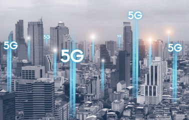 5g communication network connection for internet concept or technology concept. internet of things