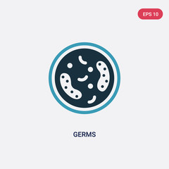 two color germs vector icon from medical concept. isolated blue germs vector sign symbol can be use for web, mobile and logo. eps 10