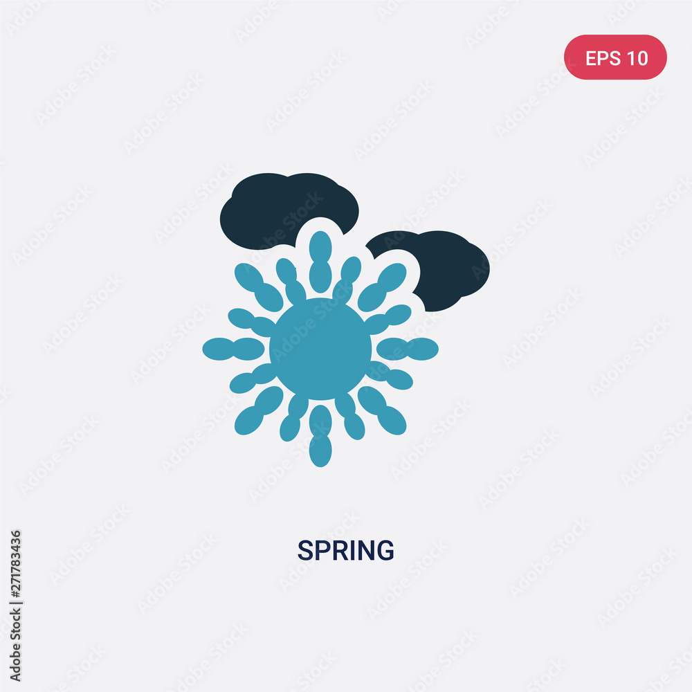Poster two color spring vector icon from meteorology concept. isolated blue spring vector sign symbol can b