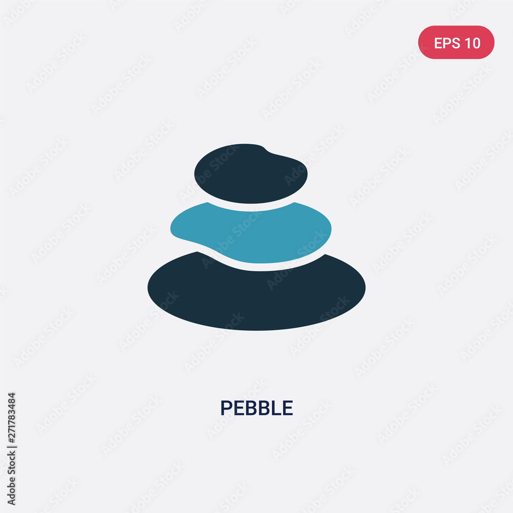 Poster two color pebble vector icon from miscellaneous concept. isolated blue pebble vector sign symbol can