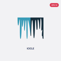 two color icicle vector icon from meteorology concept. isolated blue icicle vector sign symbol can be use for web, mobile and logo. eps 10