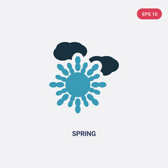 two color spring vector icon from meteorology concept. isolated blue spring vector sign symbol can be use for web, mobile and logo. eps 10