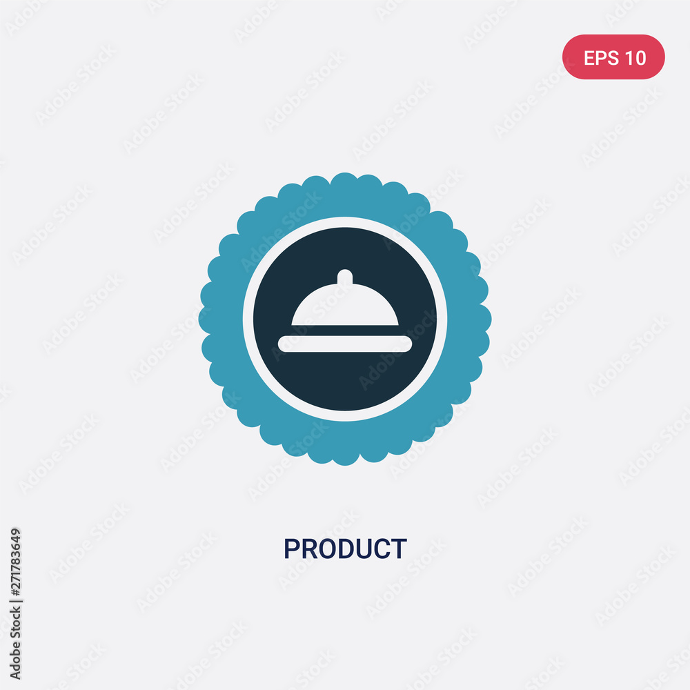 Poster two color product vector icon from miscellaneous concept. isolated blue product vector sign symbol c