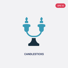 two color candlesticks vector icon from miscellaneous concept. isolated blue candlesticks vector sign symbol can be use for web, mobile and logo. eps 10