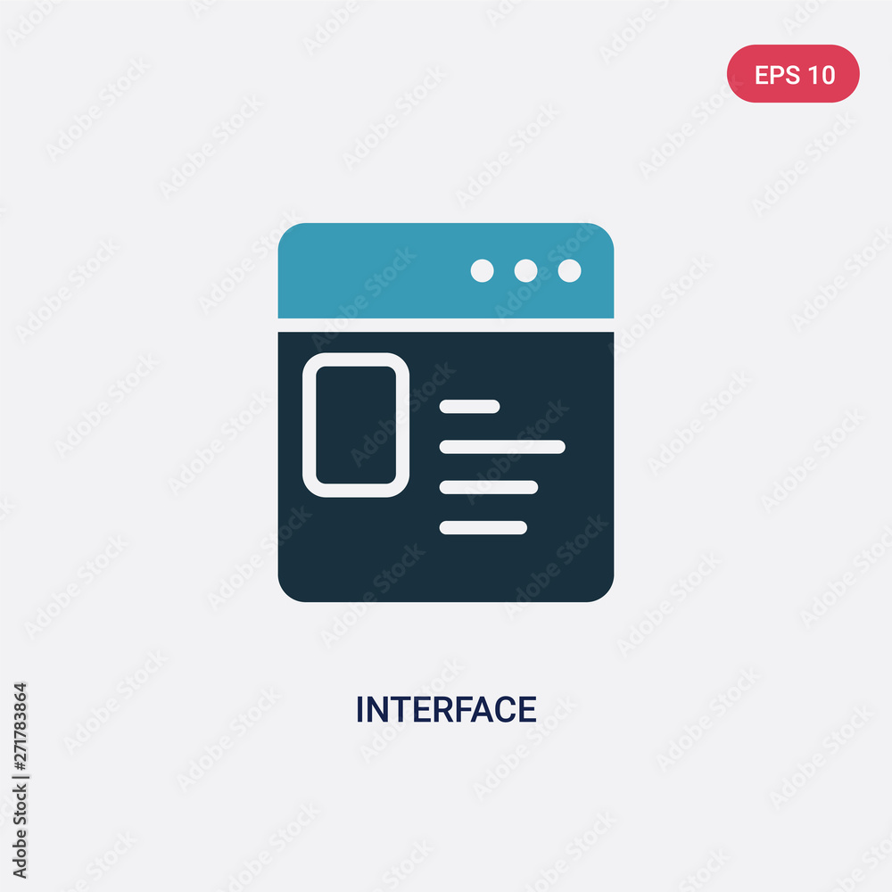 Poster two color interface vector icon from multimedia concept. isolated blue interface vector sign symbol 