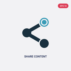 two color share content vector icon from multimedia concept. isolated blue share content vector sign symbol can be use for web, mobile and logo. eps 10