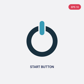 two color start button vector icon from multimedia concept. isolated blue start button vector sign symbol can be use for web, mobile and logo. eps 10