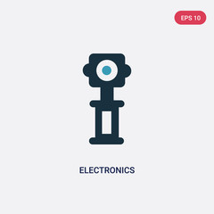 two color electronics vector icon from museum concept. isolated blue electronics vector sign symbol can be use for web, mobile and logo. eps 10