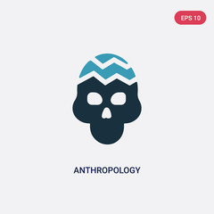two color anthropology vector icon from museum concept. isolated blue anthropology vector sign symbol can be use for web, mobile and logo. eps 10