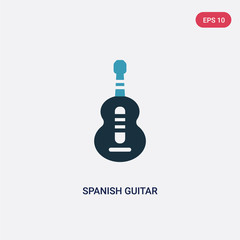 two color spanish guitar vector icon from music concept. isolated blue spanish guitar vector sign symbol can be use for web, mobile and logo. eps 10