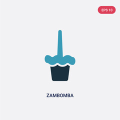 two color zambomba vector icon from music and multimedia concept. isolated blue zambomba vector sign symbol can be use for web, mobile and logo. eps 10