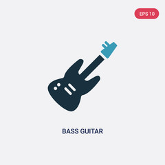 two color bass guitar vector icon from music concept. isolated blue bass guitar vector sign symbol can be use for web, mobile and logo. eps 10