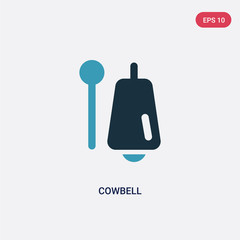 Obraz premium two color cowbell vector icon from music and multimedia concept. isolated blue cowbell vector sign symbol can be use for web, mobile and logo. eps 10
