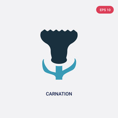 two color carnation vector icon from nature concept. isolated blue carnation vector sign symbol can be use for web, mobile and logo. eps 10
