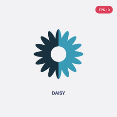 two color daisy vector icon from nature concept. isolated blue daisy vector sign symbol can be use for web, mobile and logo. eps 10