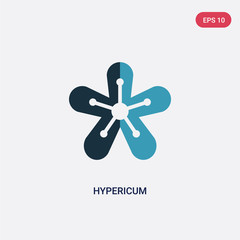 two color hypericum vector icon from nature concept. isolated blue hypericum vector sign symbol can be use for web, mobile and logo. eps 10
