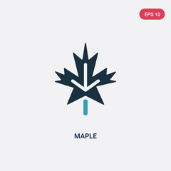 two color maple vector icon from nature concept. isolated blue maple vector sign symbol can be use for web, mobile and logo. eps 10