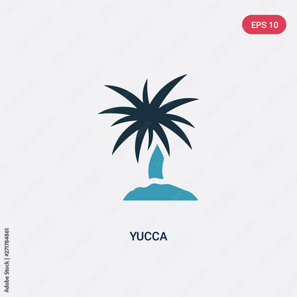 Poster two color yucca vector icon from nature concept. isolated blue yucca vector sign symbol can be use f