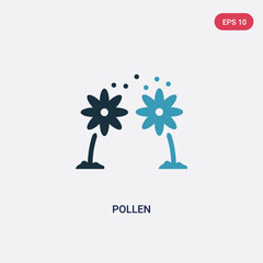two color pollen vector icon from nature concept. isolated blue pollen vector sign symbol can be use for web, mobile and logo. eps 10