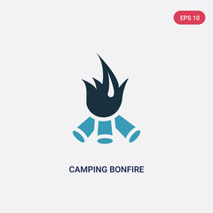 two color camping bonfire vector icon from nature concept. isolated blue camping bonfire vector sign symbol can be use for web, mobile and logo. eps 10