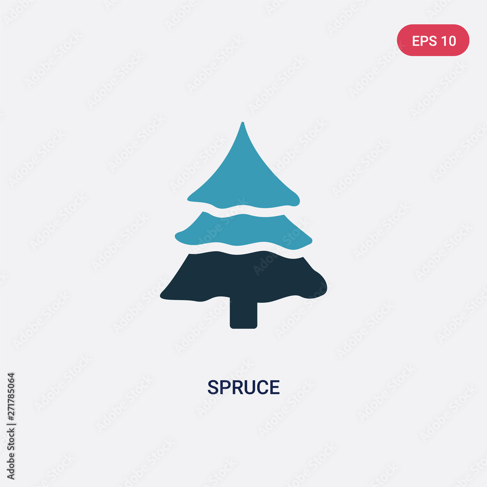 Poster two color spruce vector icon from nature concept. isolated blue spruce vector sign symbol can be use