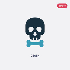 two color death vector icon from nature concept. isolated blue death vector sign symbol can be use for web, mobile and logo. eps 10