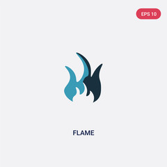 two color flame vector icon from nature concept. isolated blue flame vector sign symbol can be use for web, mobile and logo. eps 10