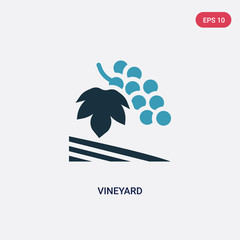 two color vineyard vector icon from nature concept. isolated blue vineyard vector sign symbol can be use for web, mobile and logo. eps 10