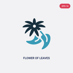 two color flower of leaves vector icon from nature concept. isolated blue flower of leaves vector sign symbol can be use for web, mobile and logo. eps 10