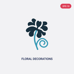 two color floral decorations vector icon from nature concept. isolated blue floral decorations vector sign symbol can be use for web, mobile and logo. eps 10 © zaurrahimov