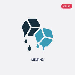 two color melting vector icon from nature concept. isolated blue melting vector sign symbol can be use for web, mobile and logo. eps 10