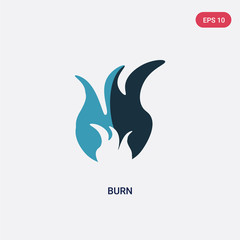 two color burn vector icon from nature concept. isolated blue burn vector sign symbol can be use for web, mobile and logo. eps 10