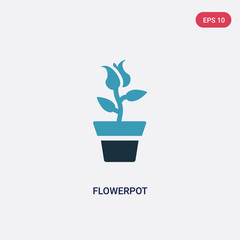 Fototapeta na wymiar two color flowerpot vector icon from nature concept. isolated blue flowerpot vector sign symbol can be use for web, mobile and logo. eps 10