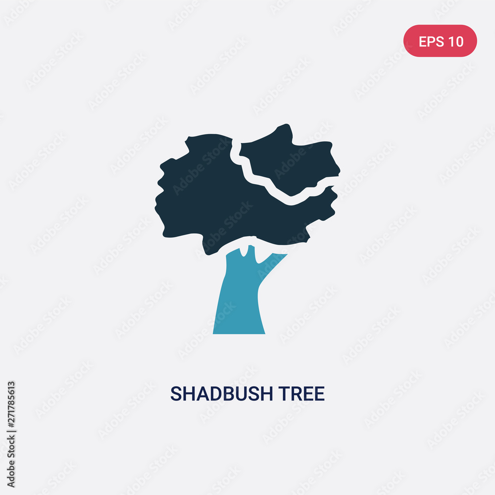 Poster two color shadbush tree vector icon from nature concept. isolated blue shadbush tree vector sign sym