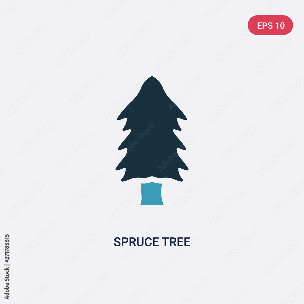Poster two color spruce tree vector icon from nature concept. isolated blue spruce tree vector sign symbol 