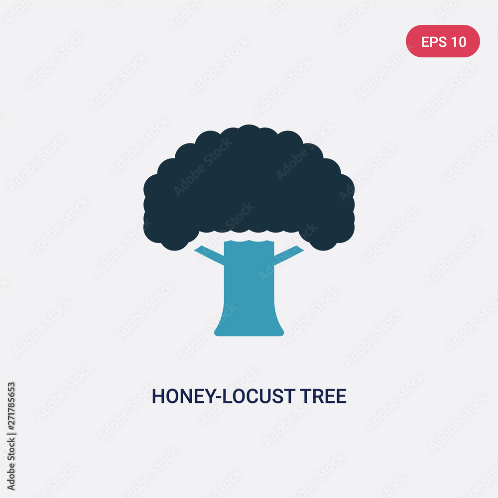 Poster two color honey-locust tree vector icon from nature concept. isolated blue honey-locust tree vector 