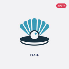 two color pearl vector icon from nautical concept. isolated blue pearl vector sign symbol can be use for web, mobile and logo. eps 10